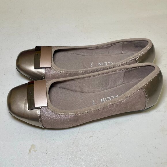 Anne Klein iFlex Metallic & Suede Flats - Women's Size 8 (Used) - Picture 1 of 8
